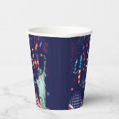 vuurwerk vierde juli met het vrijheidsbeeld papieren bekers (Rechts)