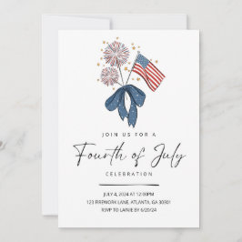 Vuurwerk Vierde Juli Partij Nodig Patriottische 4d Kaart