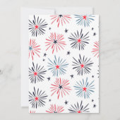 Vuurwerk Vierde Juli Partij Nodig Patriottische 4d Kaart (Achterkant)