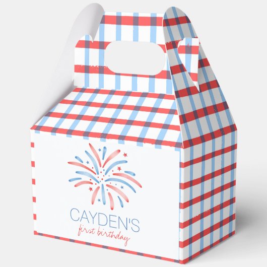 Vuurwerk Vierde Juli Verjaardag Bedankdoosjes (Voorkant)