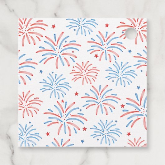 Vuurwerk Vierde juli Verjaardag Bedankjes Labels (Achterkant)