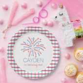 Vuurwerk Vierde juli Verjaardag Papieren Bordje (Feest)