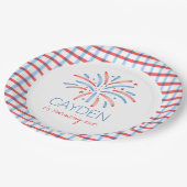 Vuurwerk Vierde juli Verjaardag Papieren Bordje (Gekanteld)
