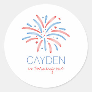 Vuurwerk Vierde Juli Verjaardag Ronde Sticker