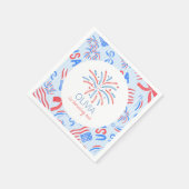 Vuurwerk Vierde Juli Verjaardag Servet (Hoek)