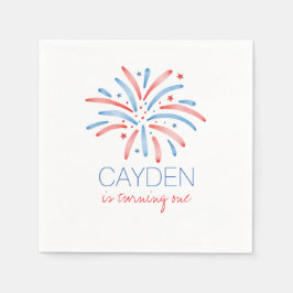 Vuurwerk Vierde juli Verjaardag Servet