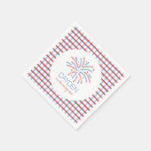 Vuurwerk Vierde Juli Verjaardag Servet (Hoek)