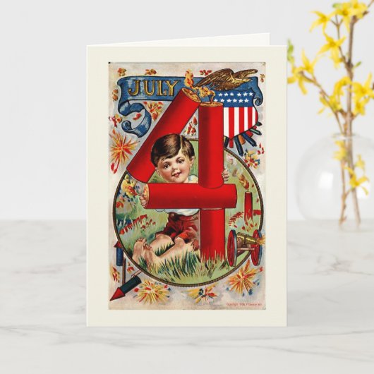  Vuurwerk Vierde juli Wenskaart Kaart (Gele Bloem)