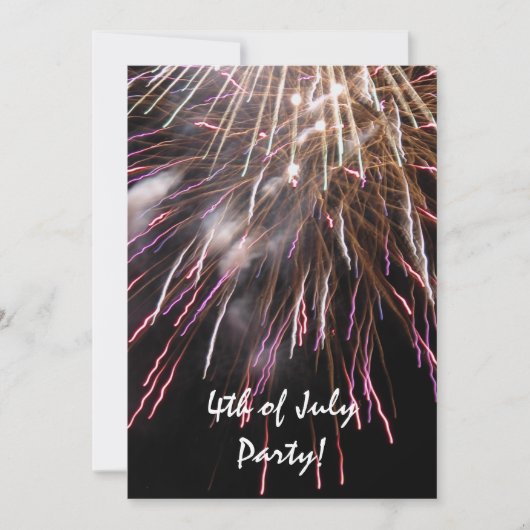 Vuurwerk vierde uitnodiging van juli (Voorkant)