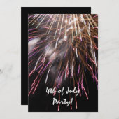 Vuurwerk vierde uitnodiging van juli (Voorkant / Achterkant)