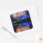 Vuurwerk Vierkante Sticker (Envelop)