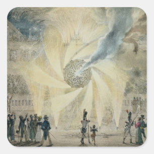 Vuurwerk Vierkante Sticker