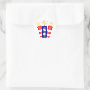 Vuurwerk voor 4 juli ronde sticker