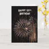 Vuurwerk voor 55e verjaardag kaart (Gele Bloem)
