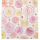 Vuurwerk voor de waterverf van koffie in geel en o douchegordijn (Voorkant)