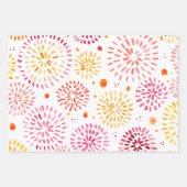 Vuurwerk voor de waterverf van koffie in geel en o inpakpapier vel (Voorkant 2)