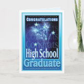 Vuurwerk voor gefeliciteerd Afstuderen op de midde Kaart (Voorkant)