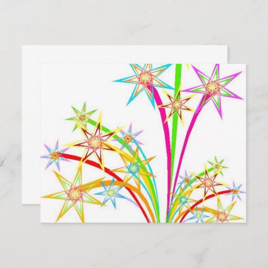 Vuurwerk voor geviering kaart (Voorkant / Achterkant)