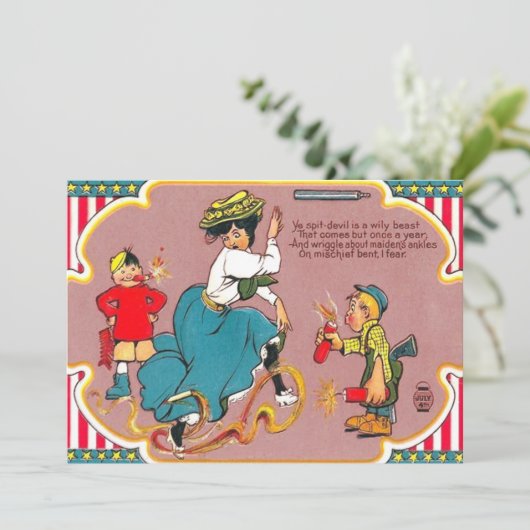 Vuurwerk voor kinderen kaart (Staand voorkant)