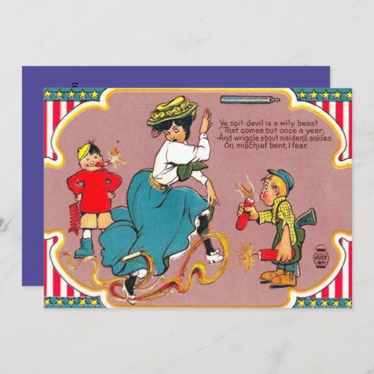 Vuurwerk voor kinderen kaart (Voorkant / Achterkant)