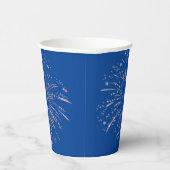 Vuurwerk voor rode en blauwe glitter papieren bekers (Rechts)