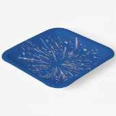 Vuurwerk voor rode en blauwe glitter papieren bordje (Gebogen)