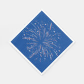 Vuurwerk voor rode en blauwe glitter servet (Hoek)