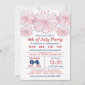 Vuurwerk voor rood, wit en blauw op 4 juli kaart (Voorkant)