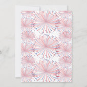 Vuurwerk voor rood, wit en blauw op 4 juli kaart (Achterkant)
