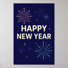 Vuurwerk voor viering van Bold Navy Gold 2026 Poster