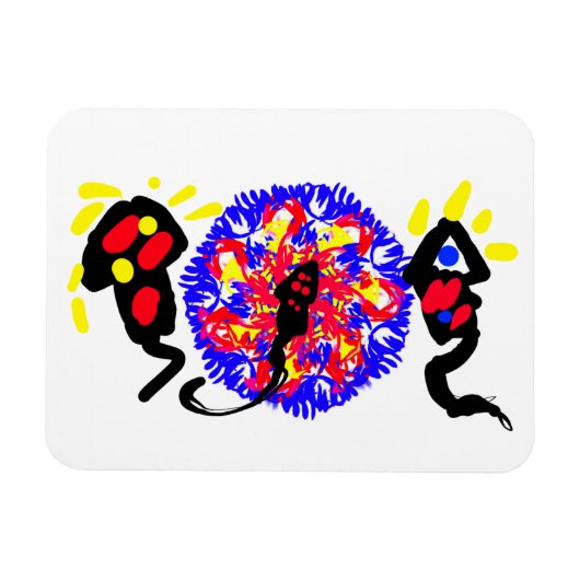 Vuurwerk vreugde magneet (Horizontaal)