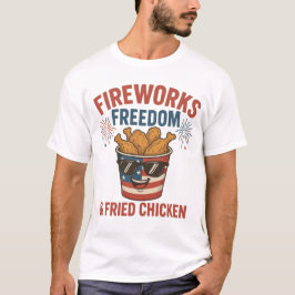 Vuurwerk Vrijheid & Gebakken Kip, Grappig 4 juli B T-shirt