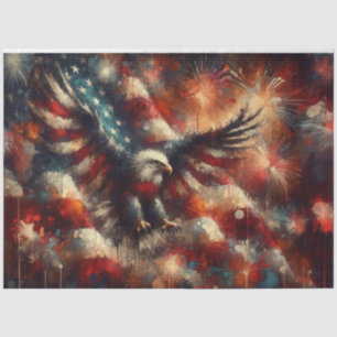 Vuurwerk Vrijheid Patriottische Adelaar Decoupage Tissuepapier