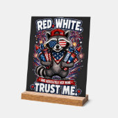 Vuurwerk Wasbeer 4 juli Acryl Bord (Hoek)