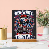 Vuurwerk Wasbeer 4 juli Acryl Bord (Huwelijk)