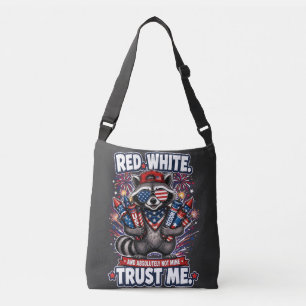 Vuurwerk Wasbeer 4 juli Crossbody Tas