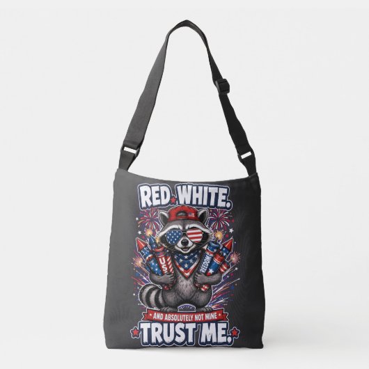 Vuurwerk Wasbeer 4 juli Crossbody Tas (Voorkant)
