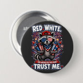 Vuurwerk Wasbeer 4 juli Knop Ronde Button 7,6 Cm (Voorkant /achterkant)