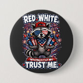 Vuurwerk Wasbeer 4 juli Knop Ronde Button 7,6 Cm (Voorkant)