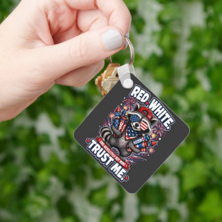 Vuurwerk Wasbeer 4 juli sleutelhanger