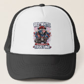 Vuurwerk Wasbeer 4 juli Trucker Hoed Pet (Voorkant)