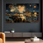 Vuurwerk Waterfront Afdruk | Samsung Frame TV Kuns Poster
