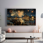 Vuurwerk Waterfront Afdruk | Samsung Frame TV Kuns Poster