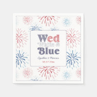 Vuurwerk Wo Wit Blauw Co-Ed Trouw Bruiloftsfeest