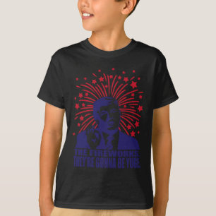 Vuurwerk wordt een enorme grappige Trump 4 juli T-shirt