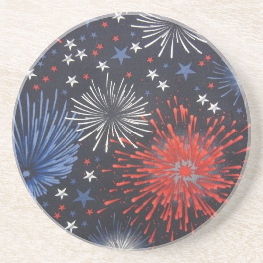 Vuurwerk Zandsteen Onderzetter (Voorkant)