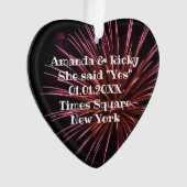 Vuurwerk zei ze ja hartvormige foto Ornament (voorkant)