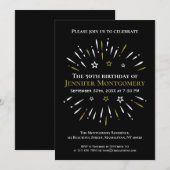 Vuurwerk Zwart Wit Goud 50ste Verjaardagsfeest Kaart (Voorkant / Achterkant)