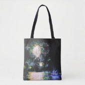 Vuurwerkboot Waterverf oceaan Tote Bag (Voorkant)
