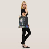 Vuurwerkboot Waterverf oceaan Tote Bag (Op model)